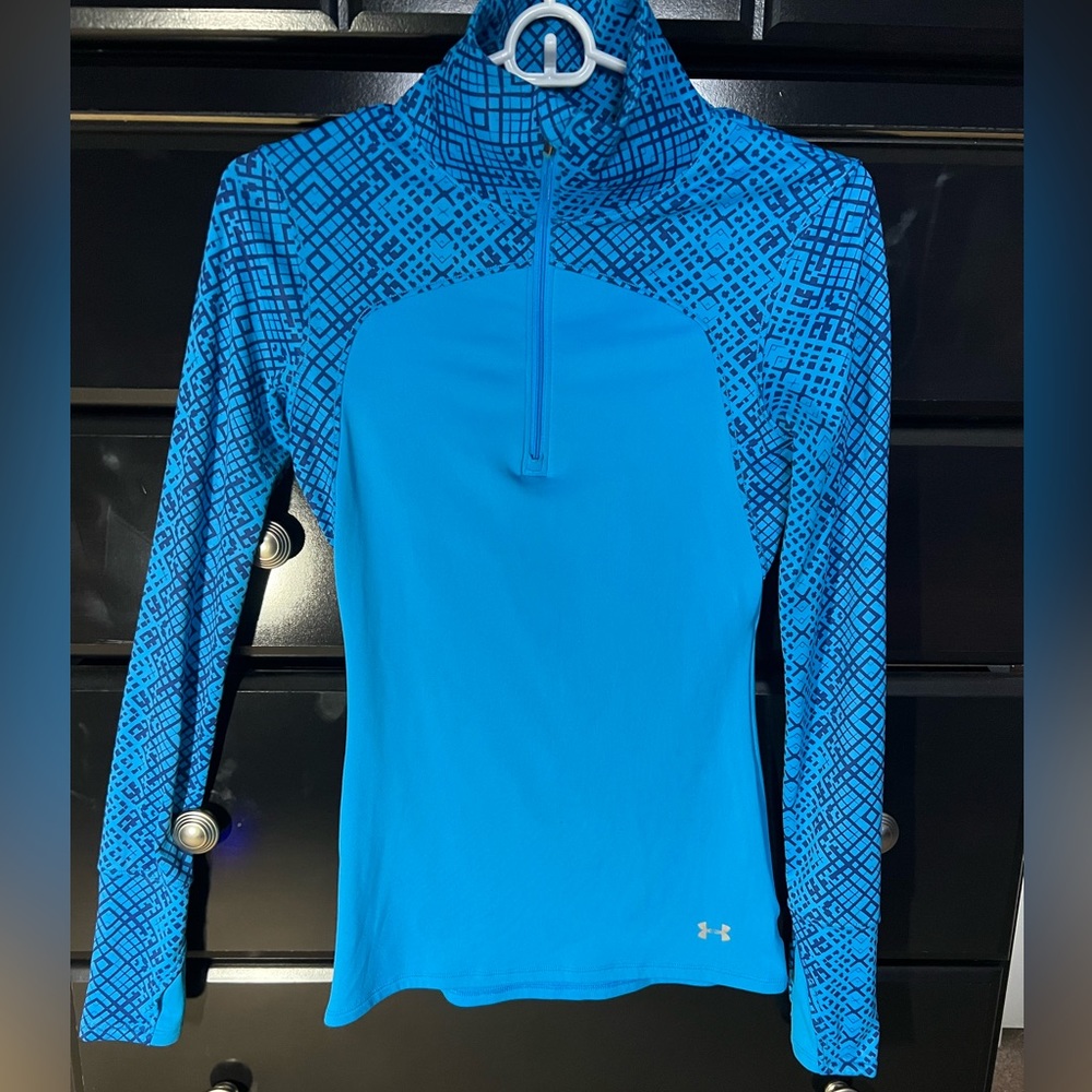 Under Armour Women’s 1/4 Zip Pullover, Cold Gear, XS, Blue